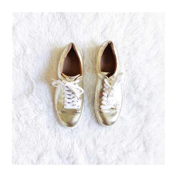 frye gold sneakers